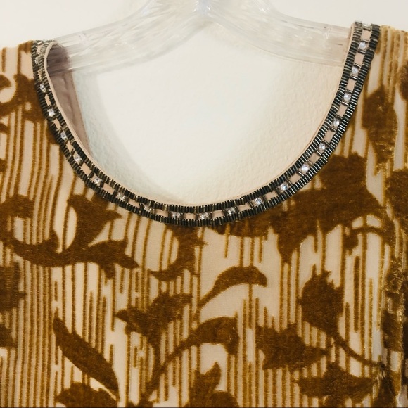 SUNDANCE Mustard Yellow Burnout Floral Dress Size 6 - Picture 6 of 15